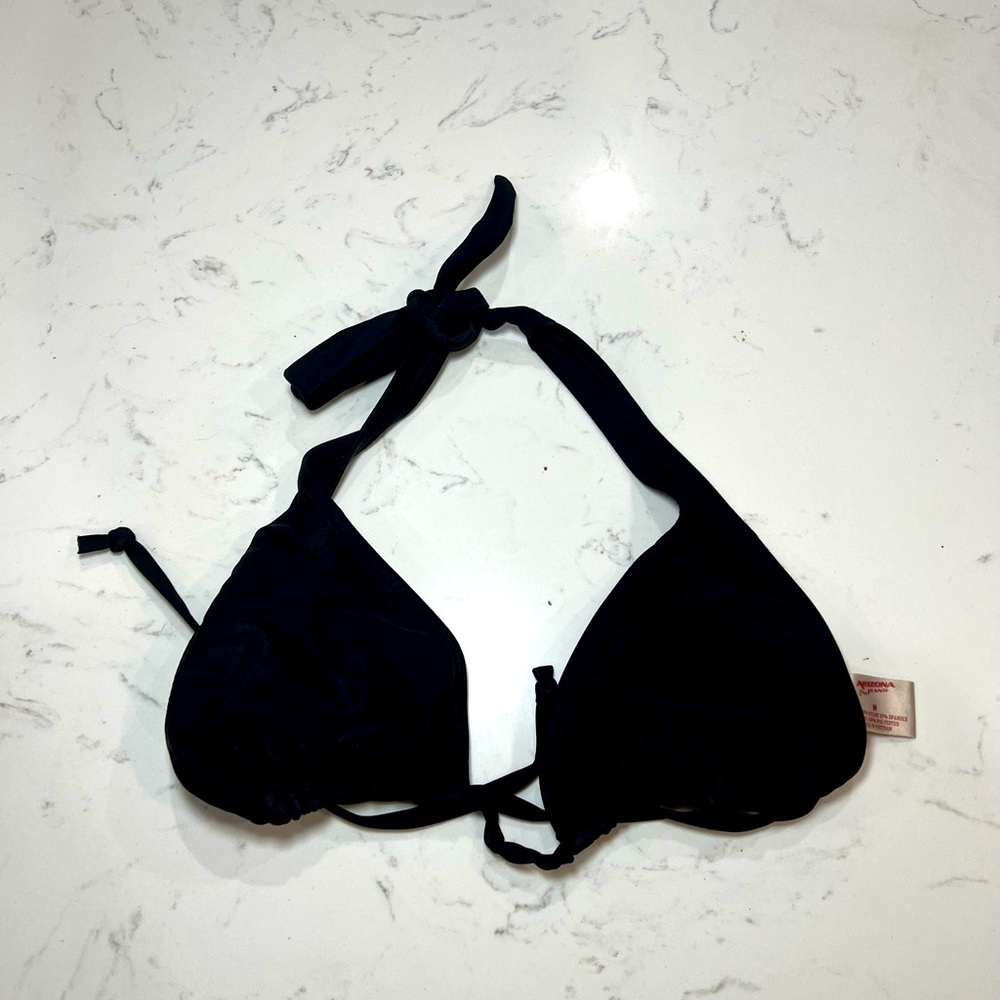 Black Arizona Jean Co String Bikini Top Size Medium